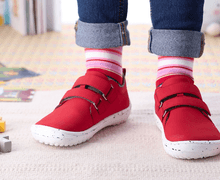 Detské barefoot topánky Be Lenka Jolly - Red & White