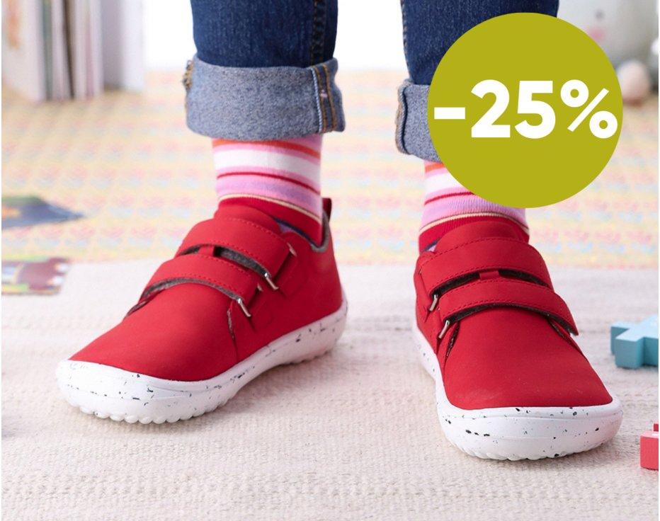 Detské barefoot topánky Be Lenka Jolly - Red & White